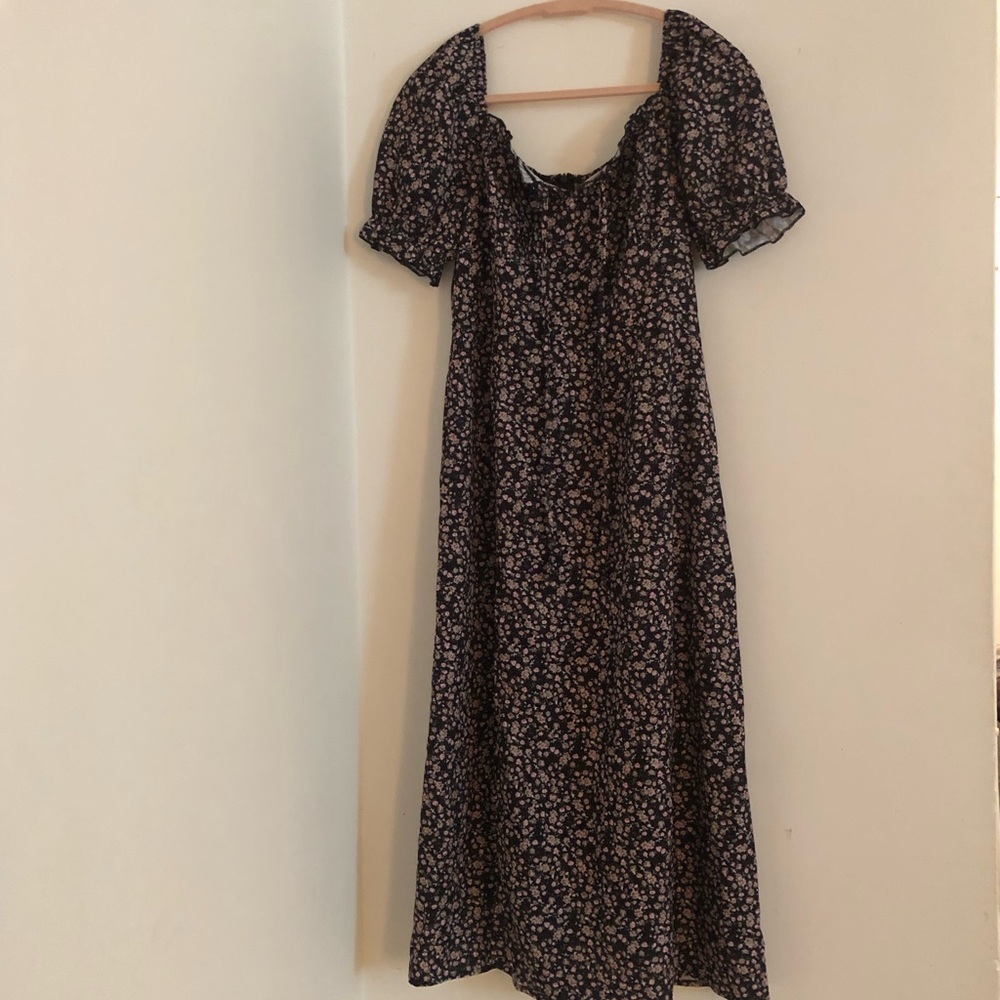 Dazy Purple Floral Summer Midi Dress.Can Be worn As Off Shoulder Dress